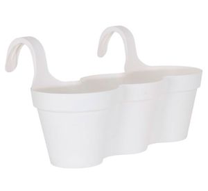 Maceta Balcón triple blanco