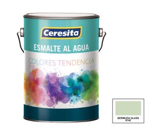 Esmalte al agua blanco verdoso satín 1 galón