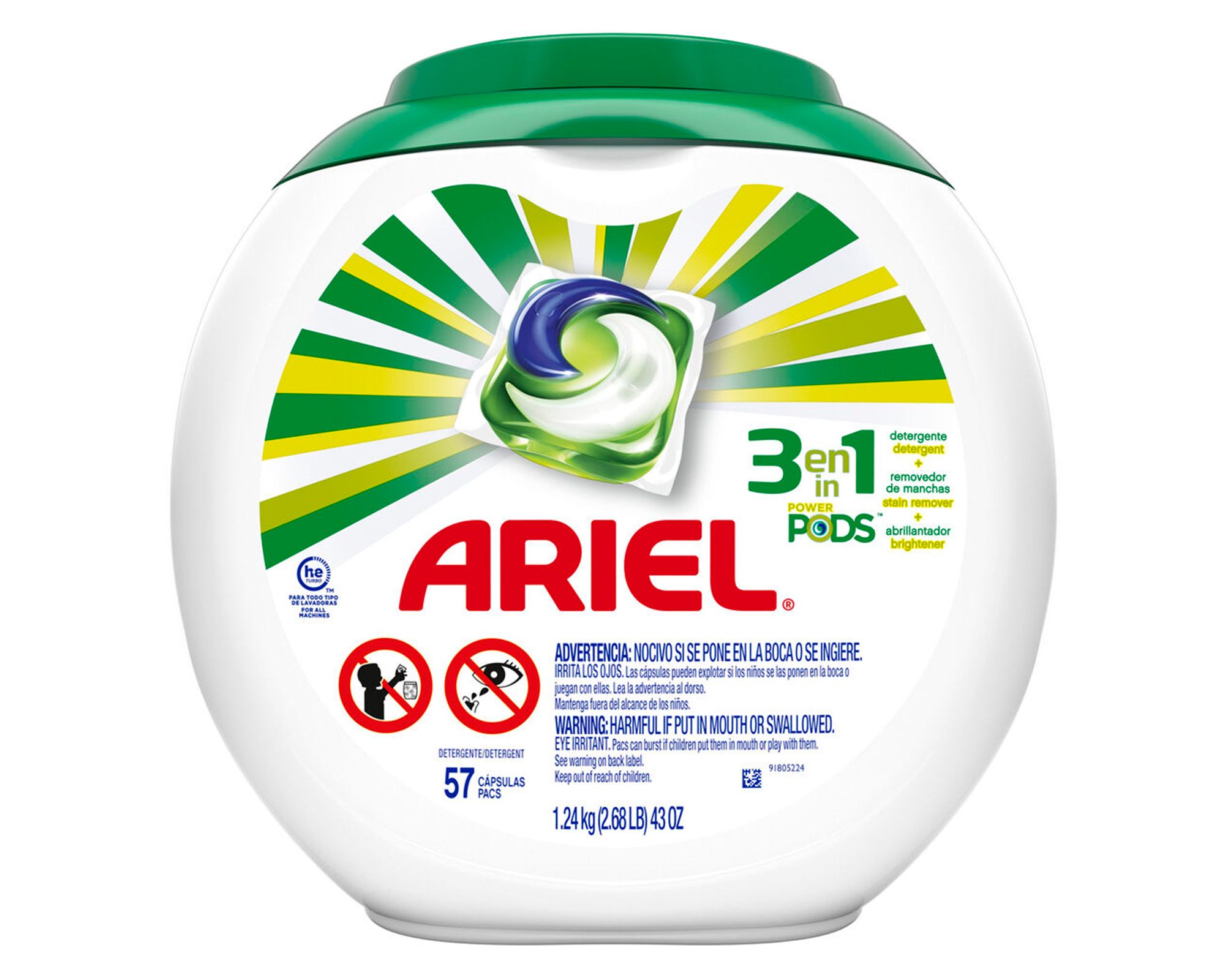 Ariel Detergente Pods AB 57 cápsulas