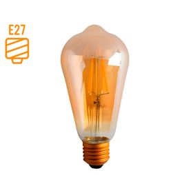Ampolleta led pera filamento 8 W E27 luz cálida