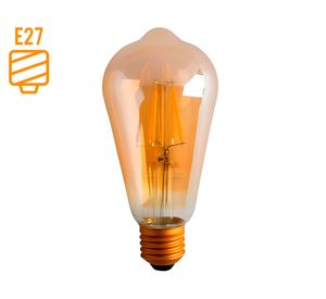 Ampolleta led pera filamento 8 W E27 luz cálida