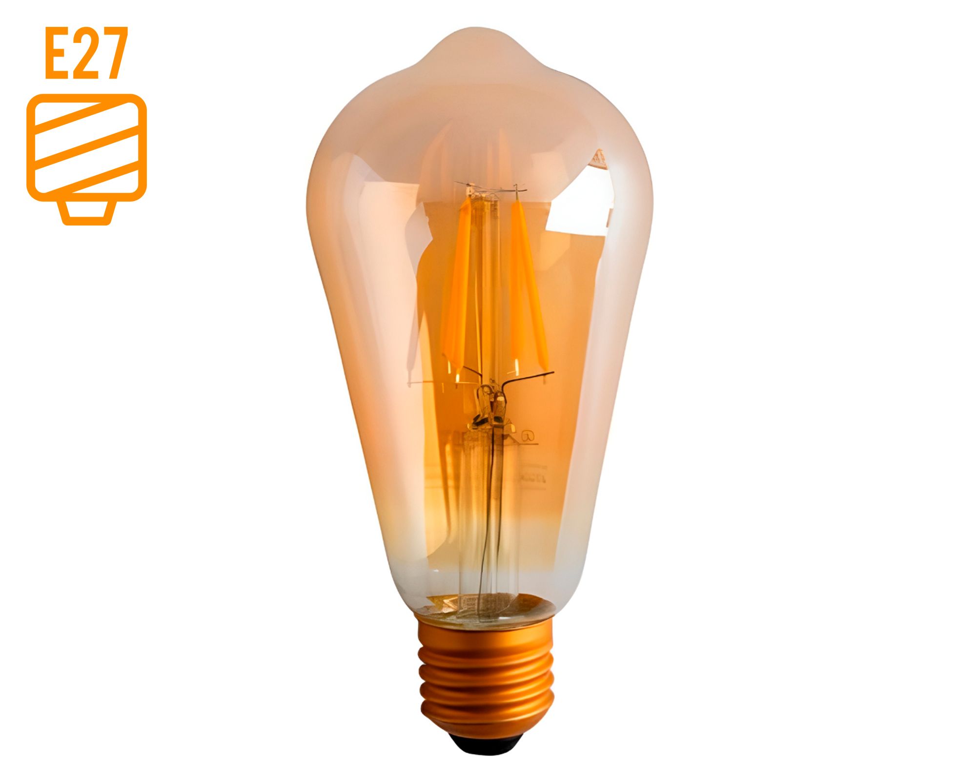 Ampolleta led pera filamento 8 W E27 luz cálida