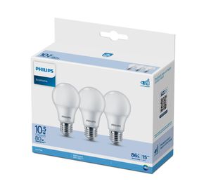 Pack 3 ampolletas led 10.5 W E27 luz fría EcoHome