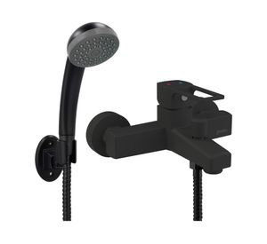 Monomando de tina ducha Alatri negro mate