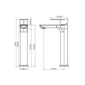 Monomando lavamanos Bruna gris cromo
