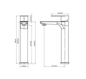 Monomando lavamanos Bruna gris cromo