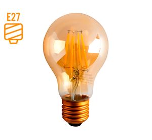 Ampolleta led A60 filamento 8 W E27 luz cálida
