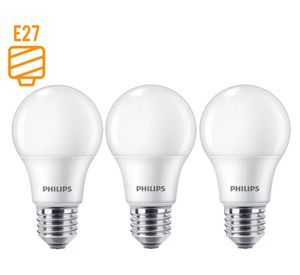 Pack 3  ampolletas led 8 W E27 luz cálida EcoHome