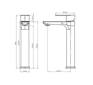 Monomando lavamanos Bruna alto negro mate
