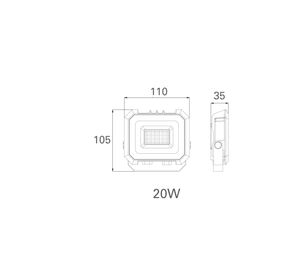 Proyector LED 20W 6500 K luz fría
