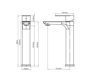Monomando lavamanos Bruna alto grafito austral