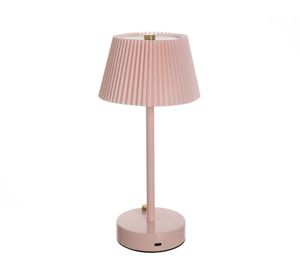 Lámpara de escritorio Plisada recargable Led rosado