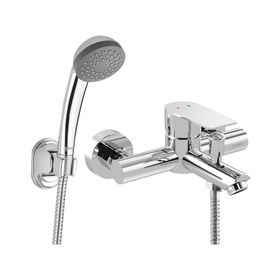 Monomando de tina ducha Bruna gris cromo