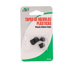 Tapa válvula PVC negro 4 un.