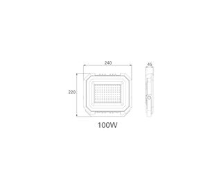 Proyector LED 100W 2700 K luz cálida