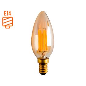 Ampolleta led vela filamento 6 W E14 luz cálida