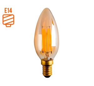 Ampolleta led vela filamento 6 W E14 luz cálida