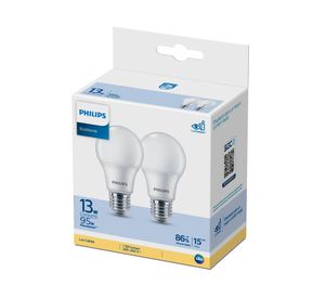 Pack 2 ampolletas led 13 W E27 luz cálida EcoHome