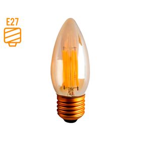 Ampolleta led vela filamento 6 W E27 luz cálida