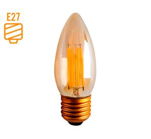 Ampolleta led vela filamento 6 W E27 luz cálida