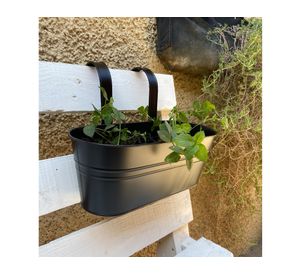 Macetero colgante XL 35 cm negro