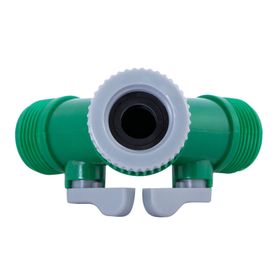 Adaptador de 2 vías con válvula plástico. Roots