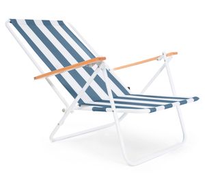 Silla de playa plegable Confort líneas azul
