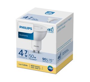 Ampolleta led 50W GU10 luz cálida EcoHome