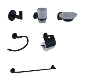 Set accesorios baño Olga negro 6 piezas