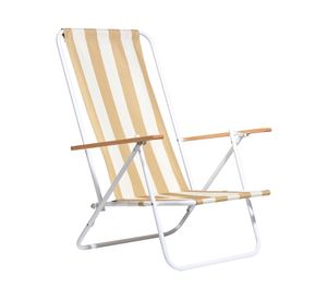 Silla de playa plegable Confort líneas beige
