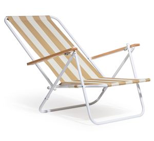 Silla de playa plegable Confort líneas beige