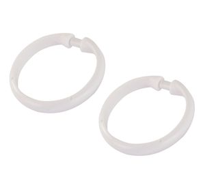 Set ganchos cortina 6x6 cm blanco 12 unidades Cotidiana