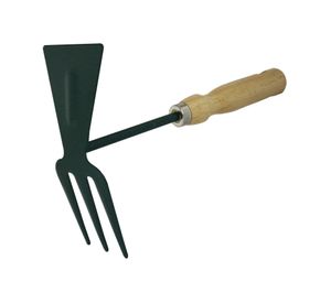 Azadón manual 3 puntas mango de madera Roots