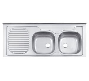 Lavaplatos doble sobreponer derecha Standard inox Tramontina