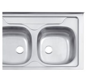 Lavaplatos doble sobreponer derecha Standard inox Tramontina