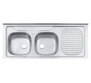 Lavaplatos doble sobreponer izquierda Standard inox Tramontina