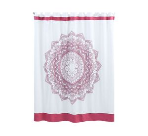 Cortina baño 180x180 cm mandala fucsia/blanco Cotidiana