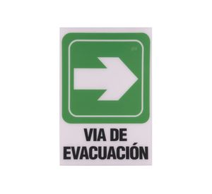 Señalética 30x20 cm vía de evacuación derecha RFX