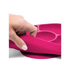 Plato + cuchara infantil silicona pink Bbluv