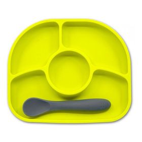 Plato + cuchara infantil silicona lima Bbluv