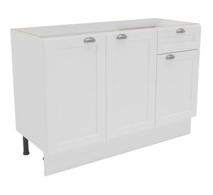 Mueble base cocina 120 cm 3 puertas 1 cajón Premier blanco