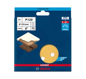 Disco de lija 125 mm Expert C470 grano 120 pack 5 unidades
