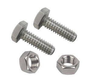 Perno hexagonal métrico c/tuerca Inox M8x25 mm 2 unidades