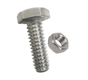 Perno hexagonal métrico inox con tuerca M6x25 mm 2 unidades