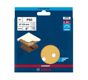 Disco de lija 125 mm Expert C470 grano 80 pack 5 unidades