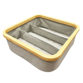 Organizador clóset 3 divisiones tela gris