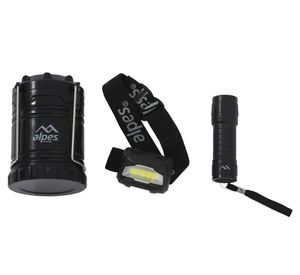 Pack linterna+lámpara camping luz frontal