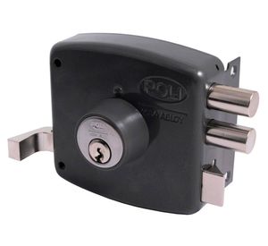 Cerradura sobreponer 30 mm Chilena 2010 gris Poli