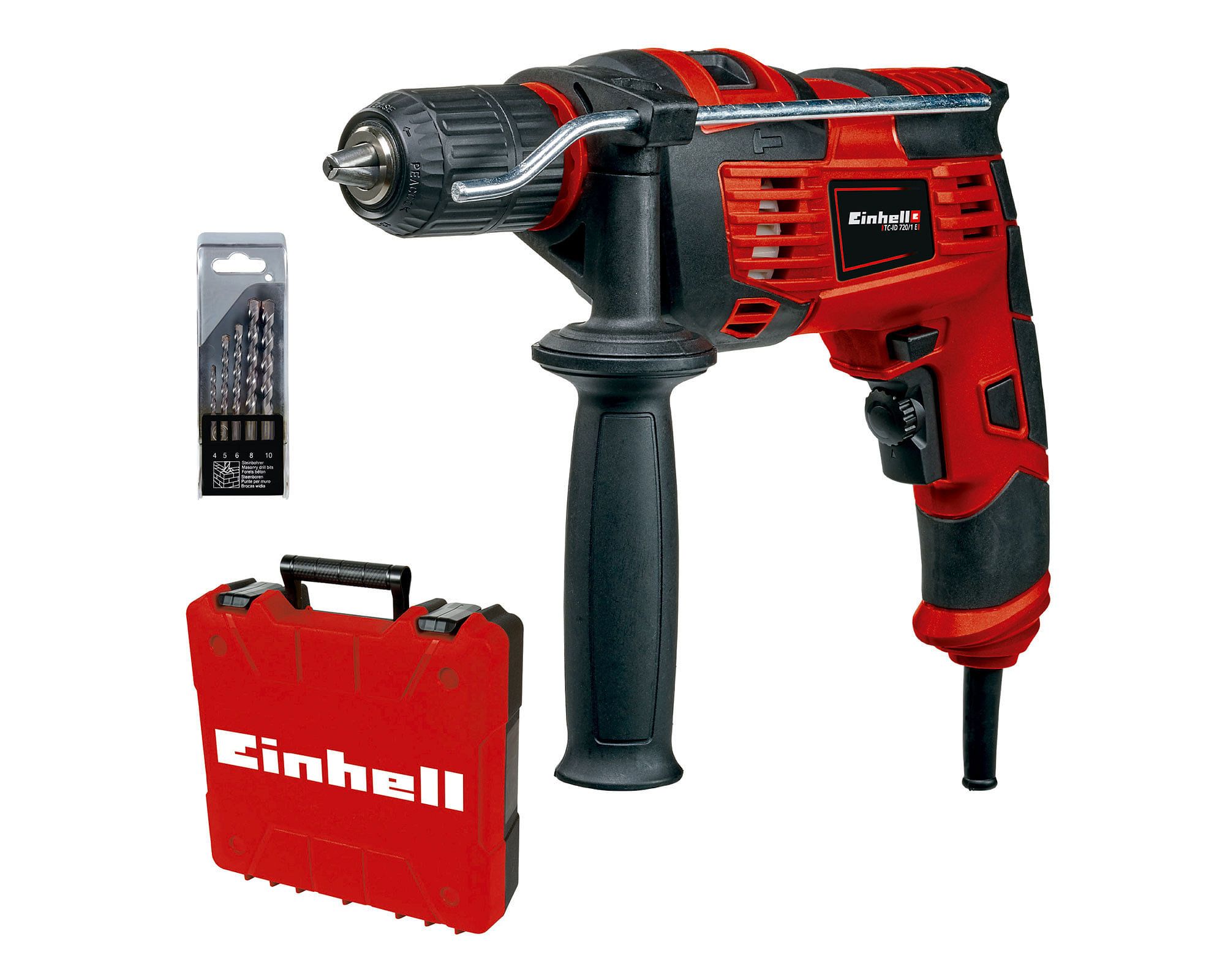 Taladro percutor 720W 13mm TC-ID 720/1 E + 5 brocas Einhell. a $42.498