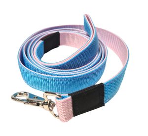 Correa perro rosado/celeste Fundación 7 sueños